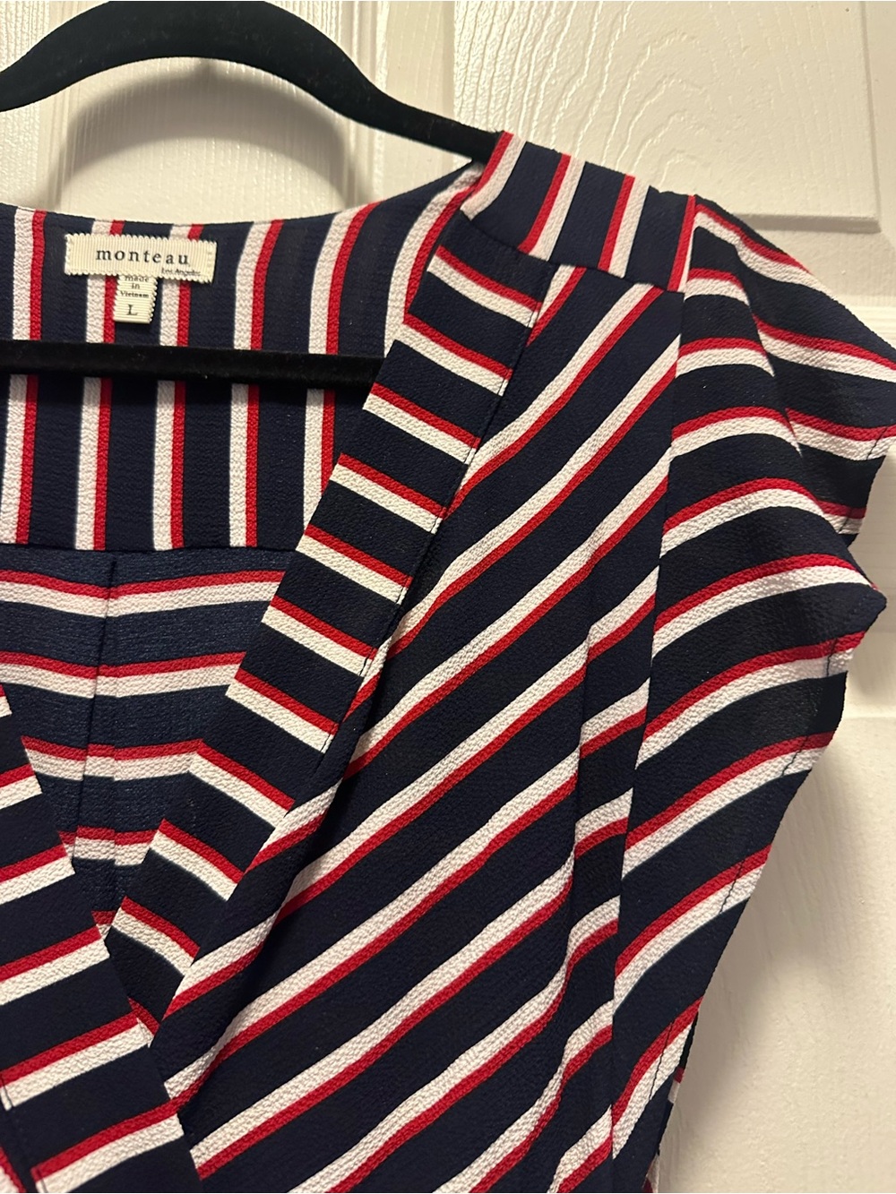 🇺🇸 Monteau Navy, Red & White Striped Dress - Picture 3 of 7